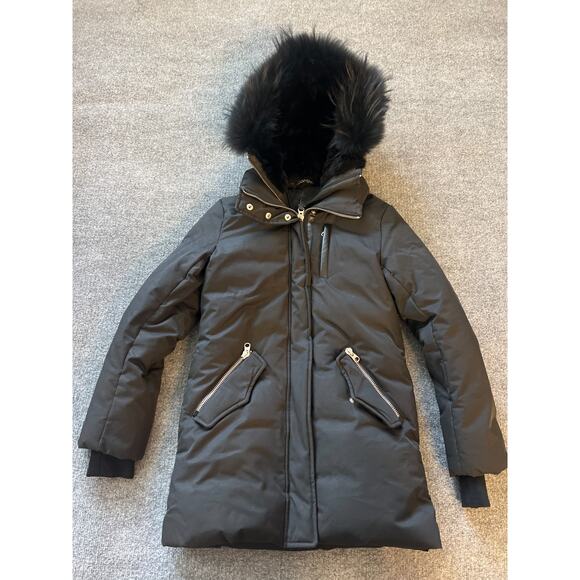 Mackage Womens Marla Black Full-Zip Fur Trim Hooded Down Parka Coat Size XXS - Picture 5 of 11